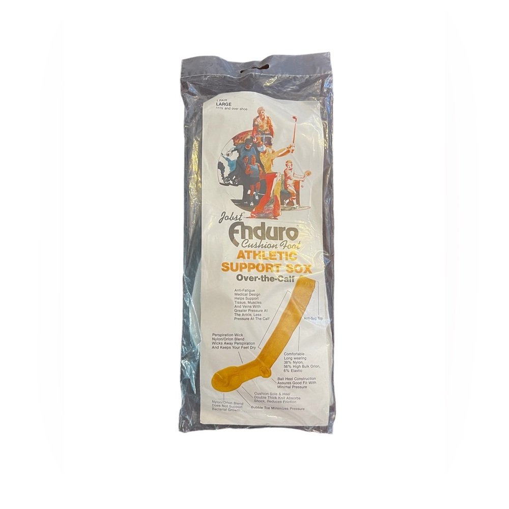 Vintage New Jobst Enduro Athletic Support Sox White Large